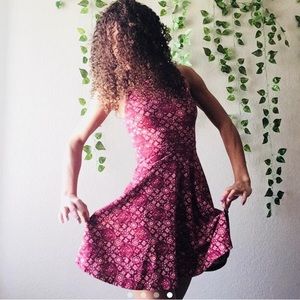 Hollis her printed skater dress with open back detail